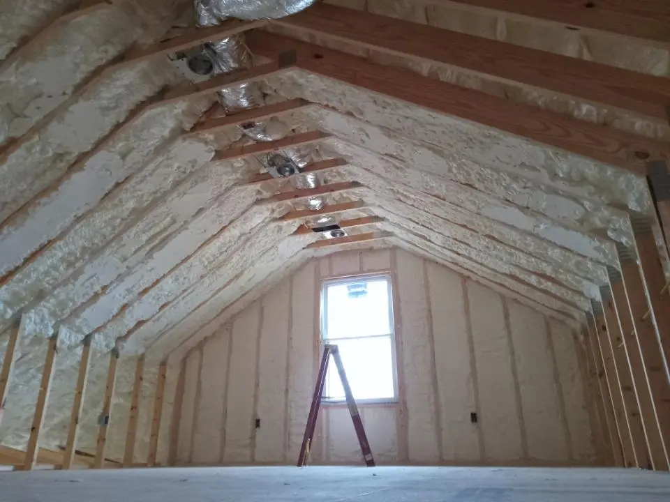 Spray foam roofing application for Crawl Space Insulation project in Sturgeon Bay